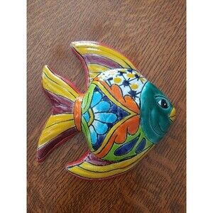 Mexicali Talavara Pottery Fish L 7"xH 8"xW 1/4"